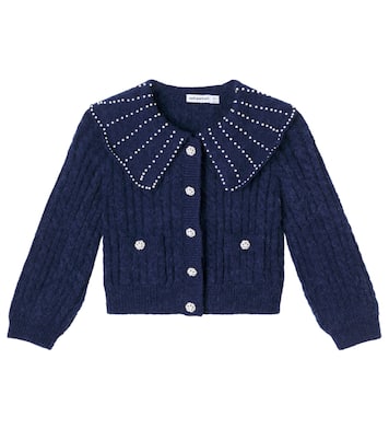 케이블 니트 임벨리시드 카디건 | Self-Portrait Kids