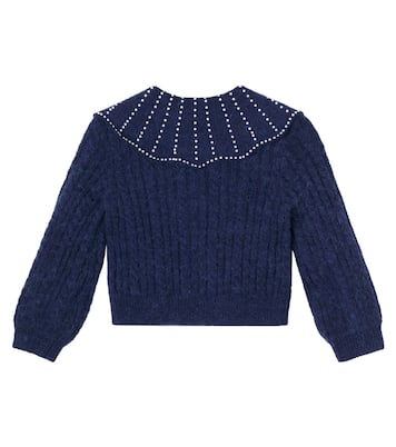 케이블 니트 임벨리시드 카디건 | Self-Portrait Kids