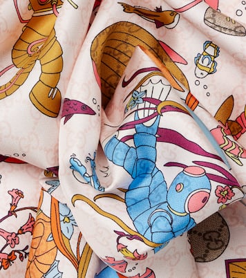 Bedrucktes Tuch GG aus Seiden-Twill | Gucci