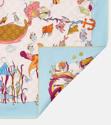Bedrucktes Tuch GG aus Seiden-Twill | Gucci