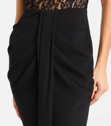 Dixie draped halterneck lace and taffeta gown | Rebecca Vallance