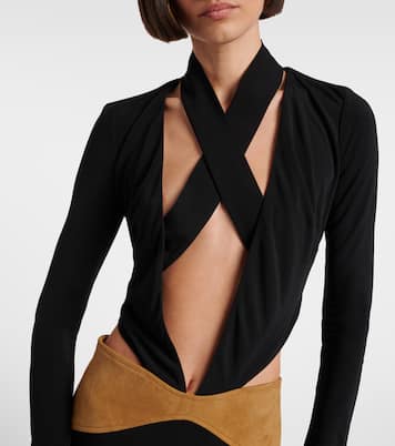 Contour cutout suede-trimmed jersey gown | Christopher Esber