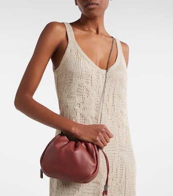 Mellow Mini leather crossbody bag | Brunello Cucinelli