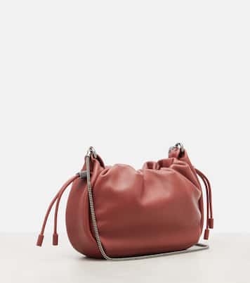 Mellow Mini leather crossbody bag | Brunello Cucinelli