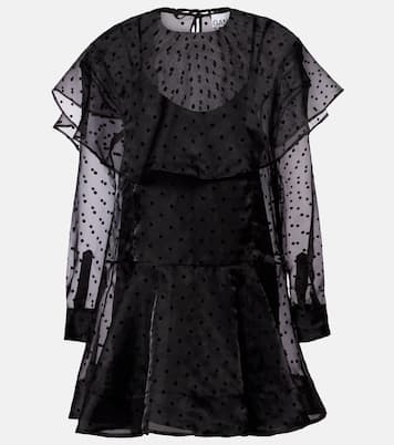 Abito corto in organza a pois | Ganni