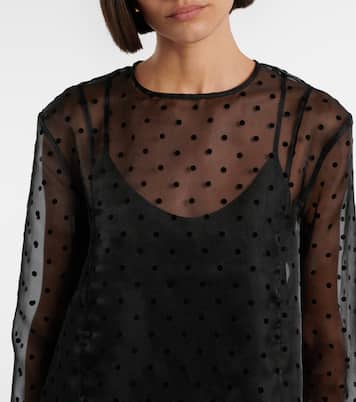 Abito corto in organza a pois | Ganni