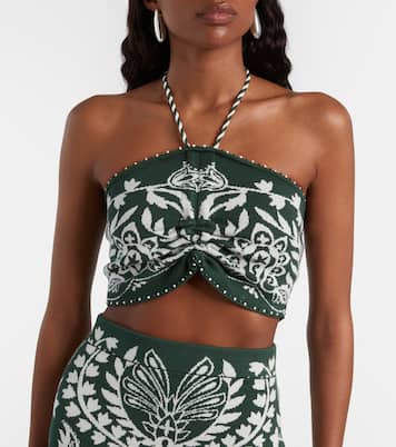 Beaded halterneck crop top | Farm Rio