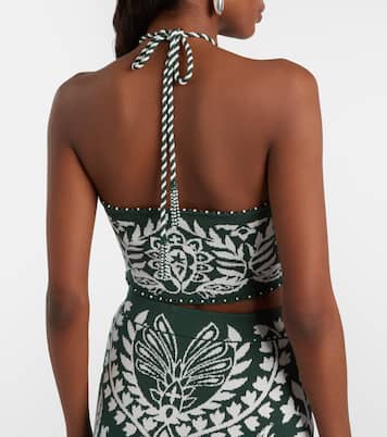 Beaded halterneck crop top | Farm Rio