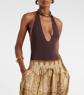 Luna halterneck open-back bodysuit | Zimmermann