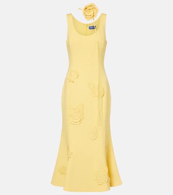 Emily floral-appliqué midi dress | Leo Lin