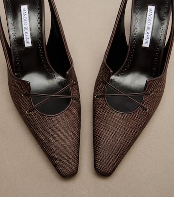 Montbalo raffia slingback pumps | Manolo Blahnik