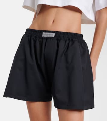 Logo wool-blend shorts | Balenciaga
