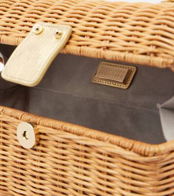 Isla embellished wicker top-handle bag | Judith Leiber Couture