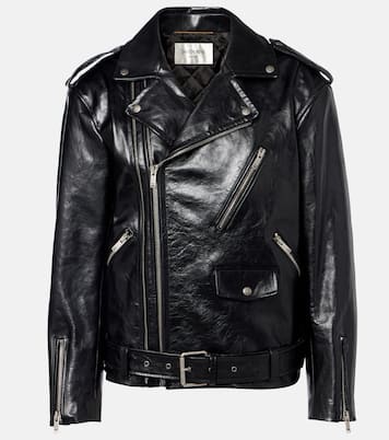 Padded leather biker jacket | Saint Laurent