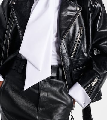 Padded leather biker jacket | Saint Laurent