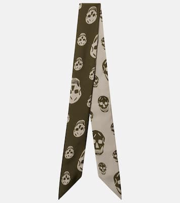 Skull silk twill scarf | McQueen
