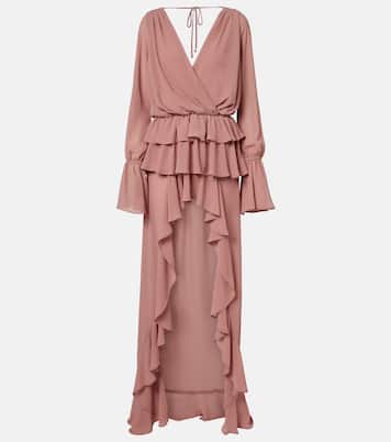 Giselle asymmetric tiered maxi dress | Bananhot