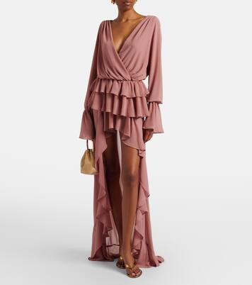 Giselle asymmetric tiered maxi dress | Bananhot