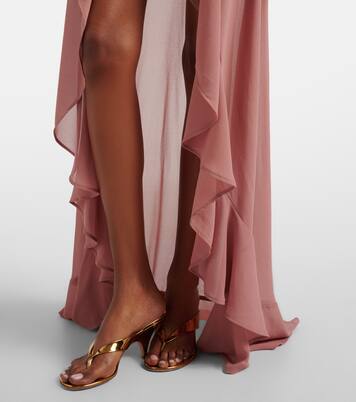 Giselle asymmetric tiered maxi dress | Bananhot