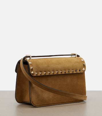 Schultertasche Rockstud Small aus Veloursleder  | Valentino Garavani