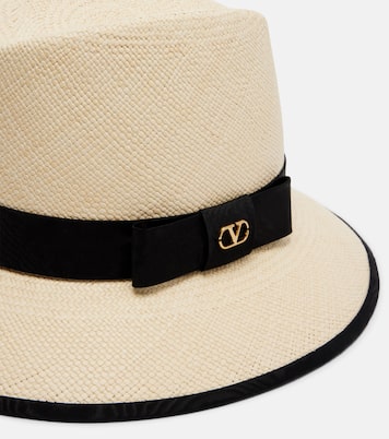 VLogo straw Panama hat | Valentino