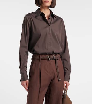 Monili cotton-blend poplin blouse | Brunello Cucinelli