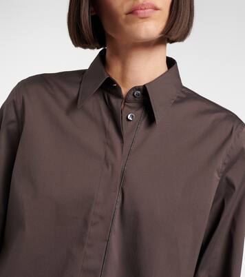 Monili cotton-blend poplin blouse | Brunello Cucinelli