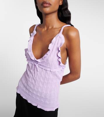 Ruffled cable-knit top | Gucci