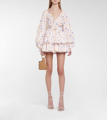 Mini-jupe Reign en coton mélangé à fleurs | Caroline Constas