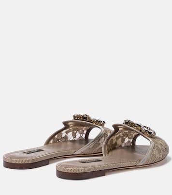 Verzierte Pantoletten Bianca aus Spitze | Dolce&Gabbana