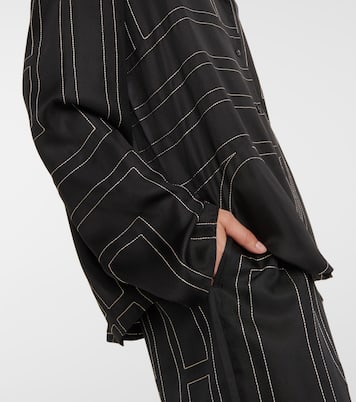 Chemise brodée en soie à logo | Toteme
