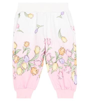 Baby floral cotton-blend sweatpants | Monnalisa