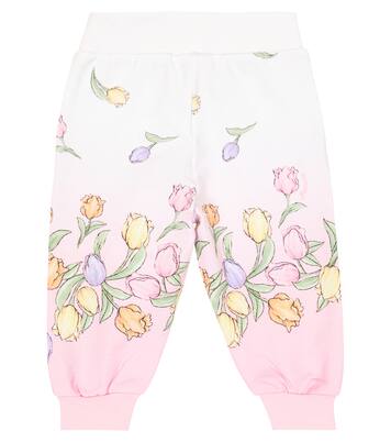 Baby floral cotton-blend sweatpants | Monnalisa