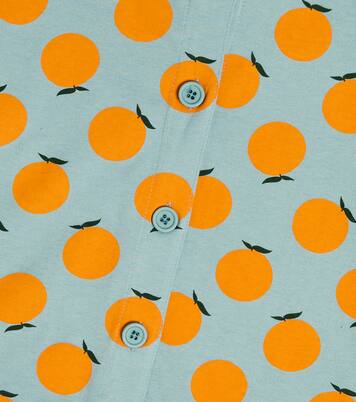 Orange jacquard cotton cardigan | Jellymallow