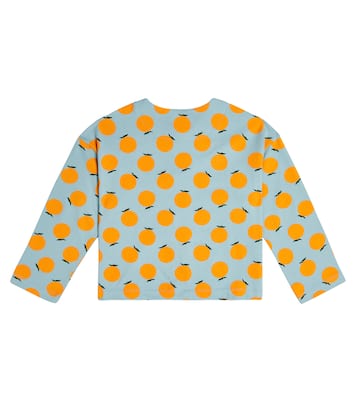 Orange jacquard cotton cardigan | Jellymallow