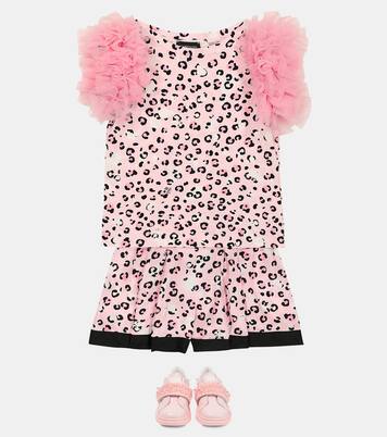 Printed cotton-blend tank top | Monnalisa