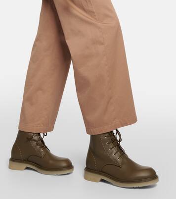Leather combat boots | Max Mara