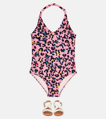 Leopard-print halterneck swimsuit | Vilebrequin Kids