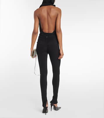 Floral-appliqué jersey slim leggings | Magda Butrym