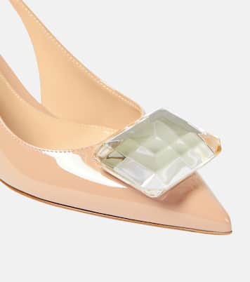 Jaipur 55 patent leather slingback pumps | Gianvito Rossi