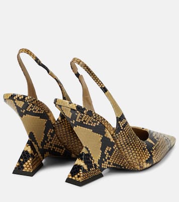 Cheope snake-effect leather slingback pumps | The Attico