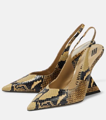 Cheope snake-effect leather slingback pumps | The Attico