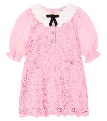 Bow-detail lace dress | Self-Portrait Kids