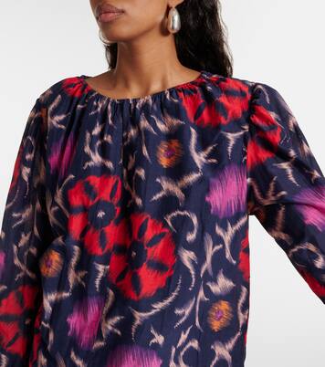 Fraser printed cotton and silk blouse | Velvet