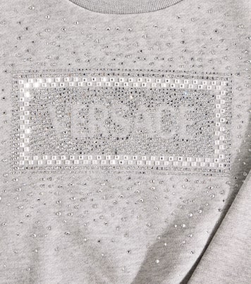 Logo embellished cotton sweatshirt | Versace Kids