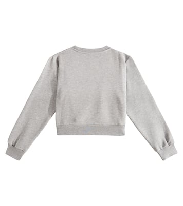 Logo embellished cotton sweatshirt | Versace Kids