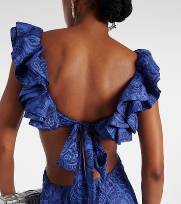 Ruffled paisley silk midi dress | Zimmermann