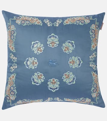 Embroidered cotton satin cushion | Etro