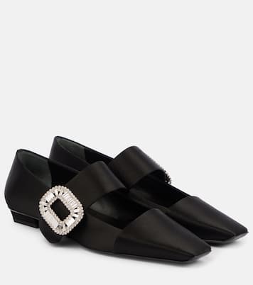 Belle Vivier embellished satin flats | Roger Vivier