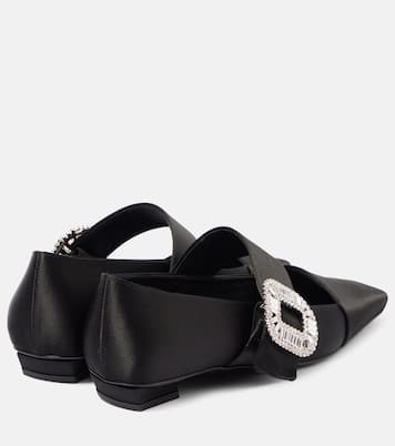 Belle Vivier embellished satin flats | Roger Vivier
